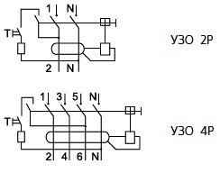 Обозначение УЗО на схеме
